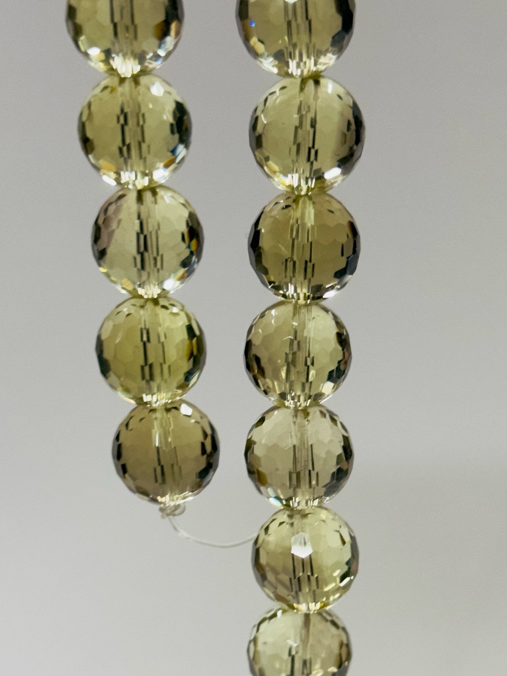 Big Natural Quartz Faceted Beads Gorgeous Lemon-Lime Color, Loupe Clean Clarity